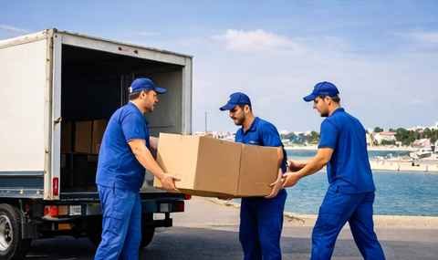 شركة نقل اثاث في الجبيل عرب موورز ہب تنفذ عملية تحميل الأثاث باحترافية عالية وبمعدات حديثة